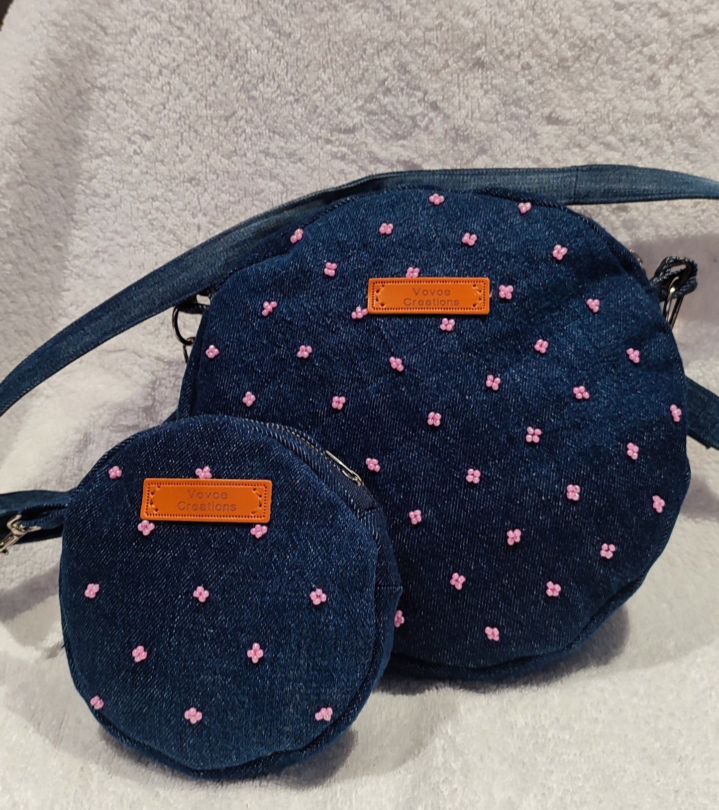 Round Denim Bag Set