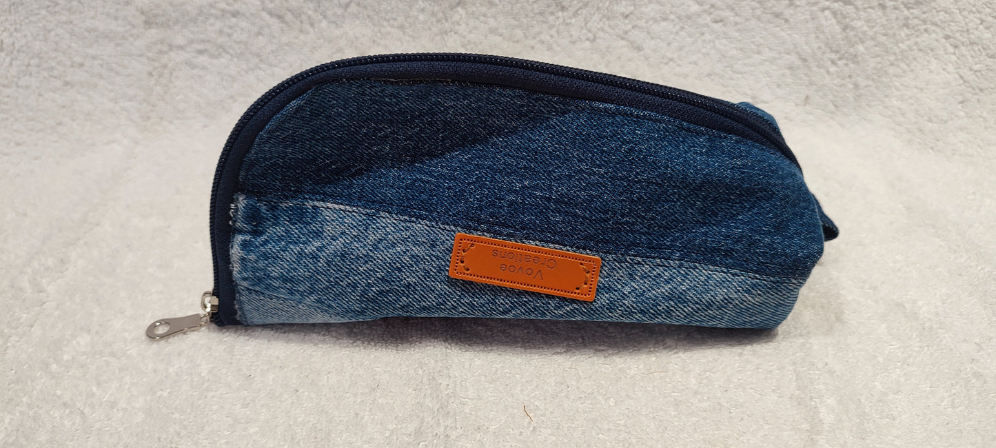 Denim Pencil/ Makeup brush Case