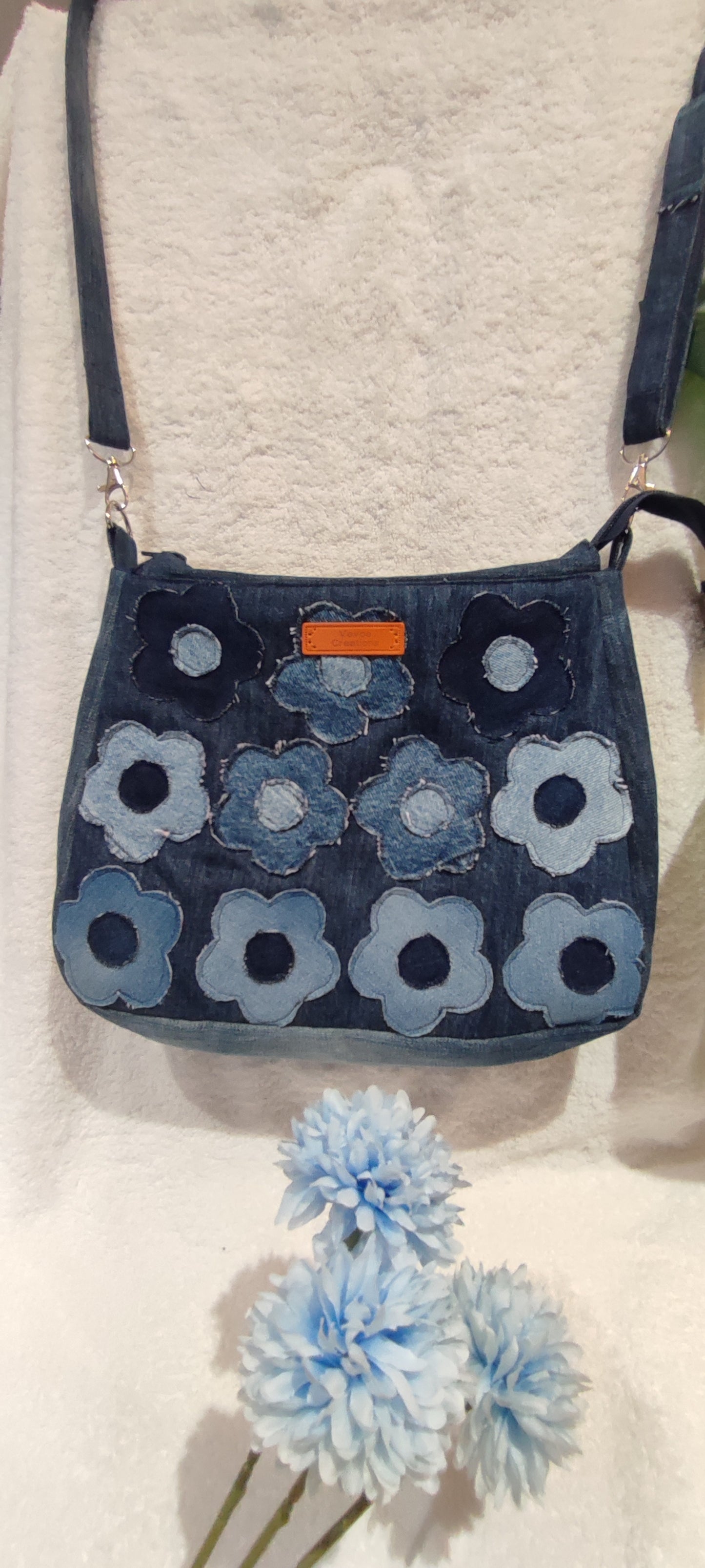 Denim flower bag