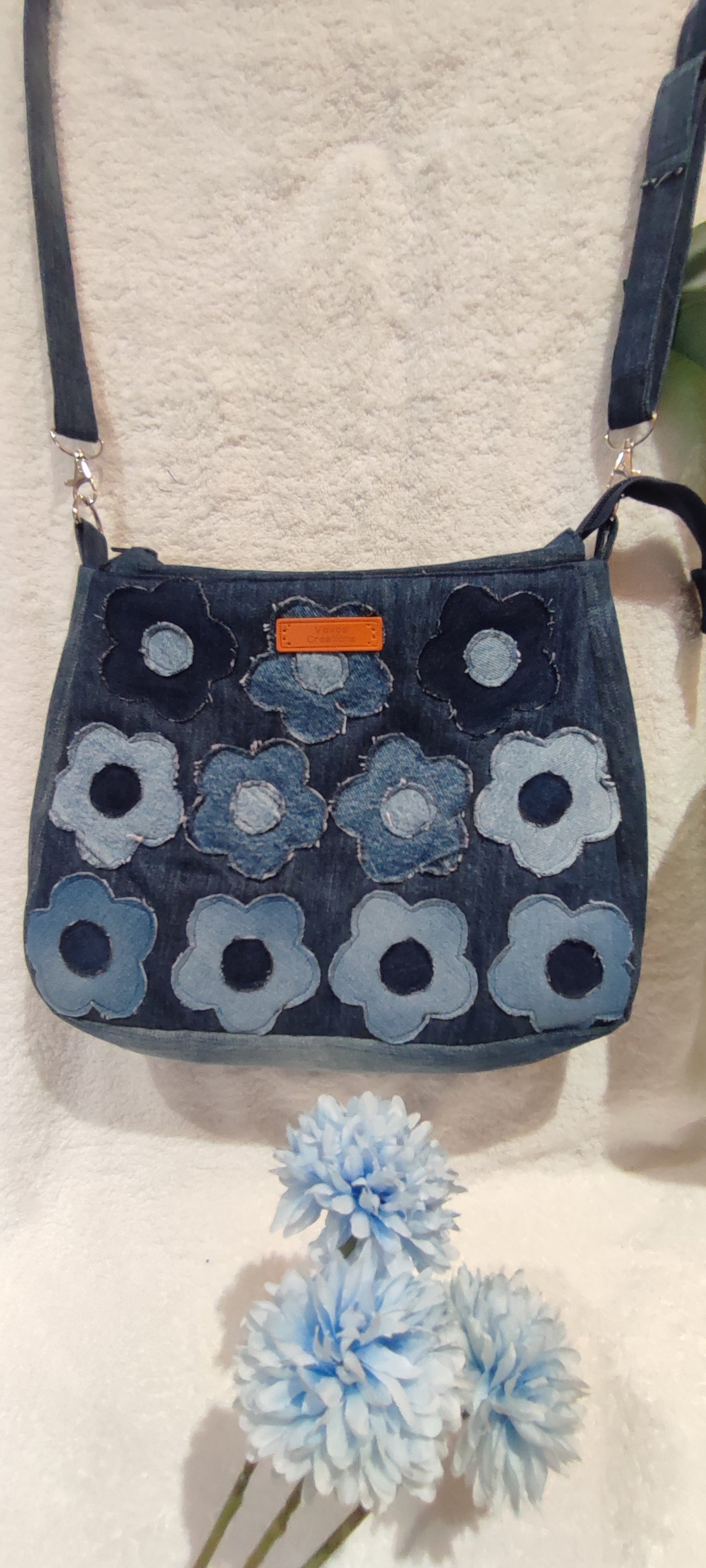 Denim flower bag