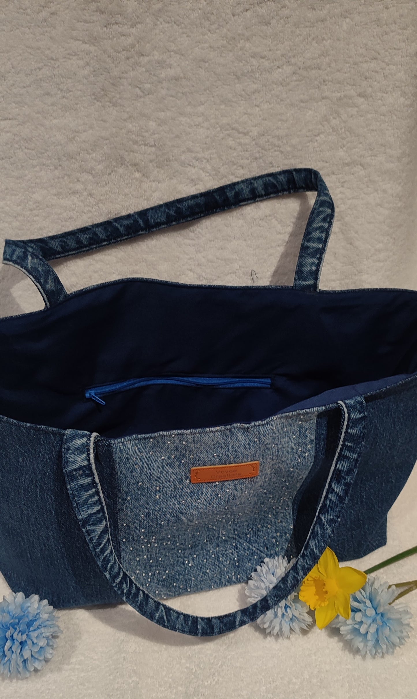 Large Denim Tote Bag