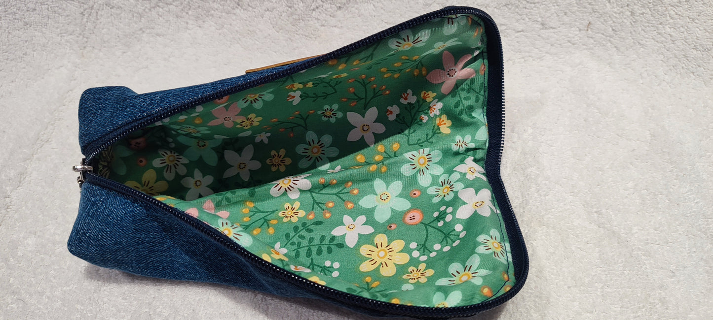 Denim Pencil/Makeup Brush Bag