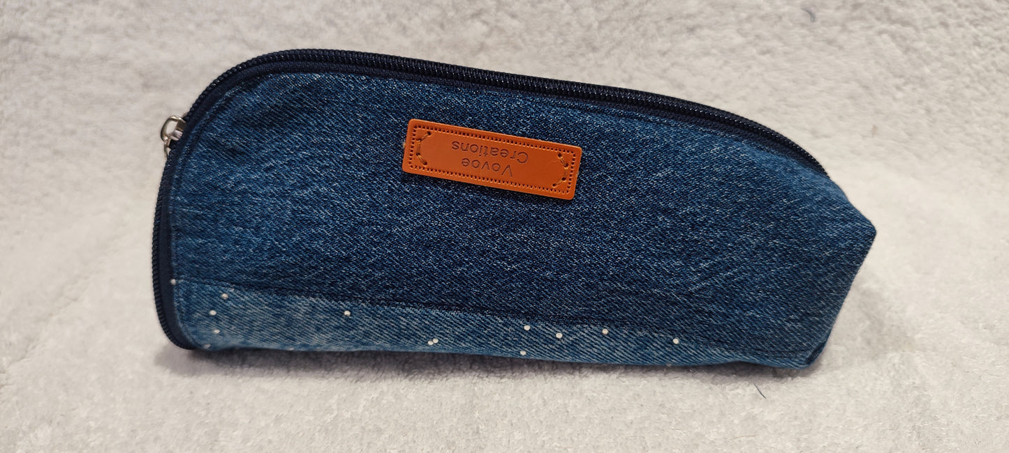 Denim Pencil/Makeup Brush Bag